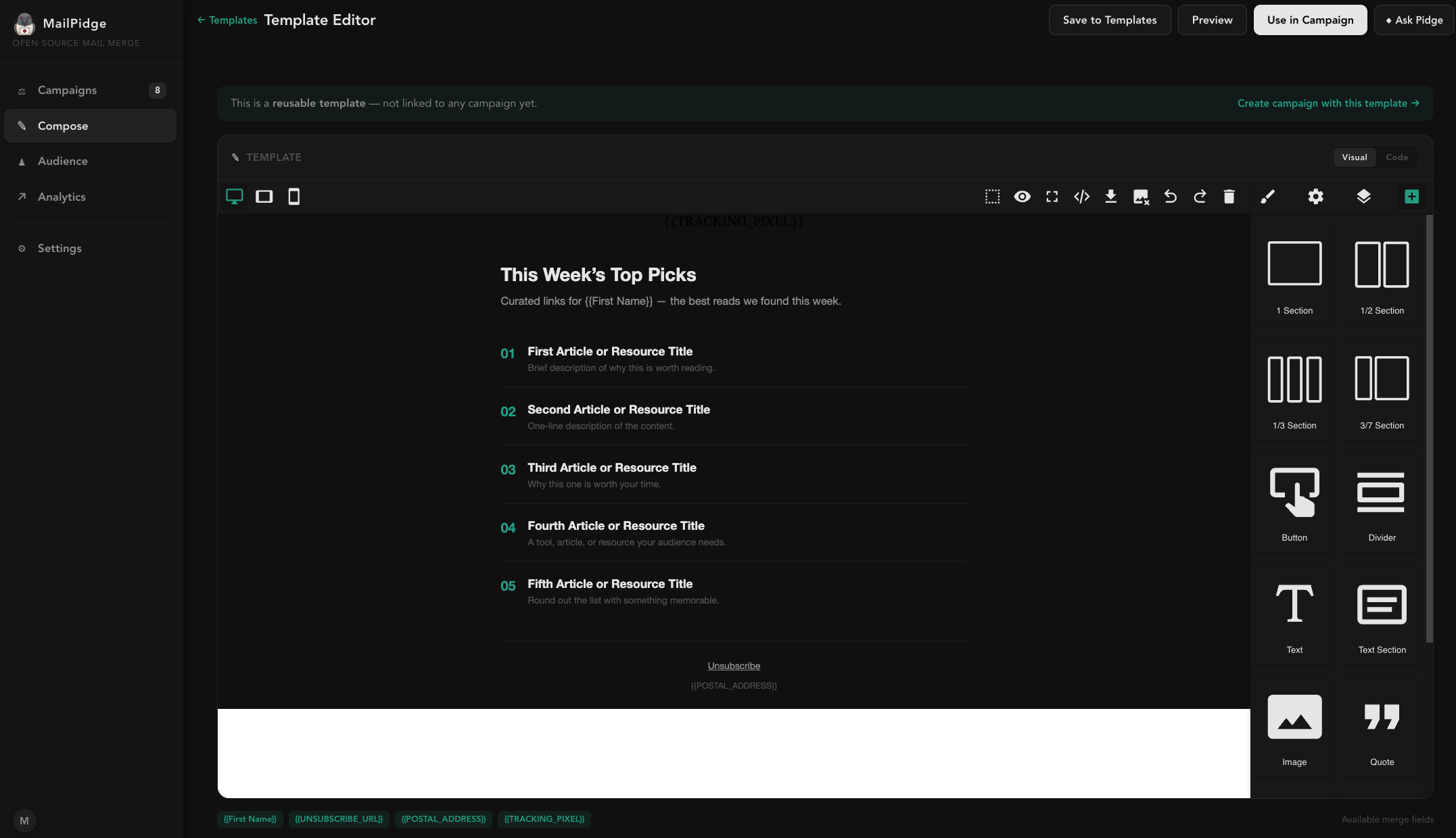 Template Editor